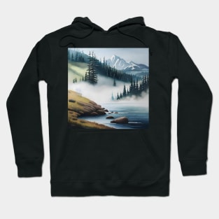 Foggy Landscape Forest Hoodie